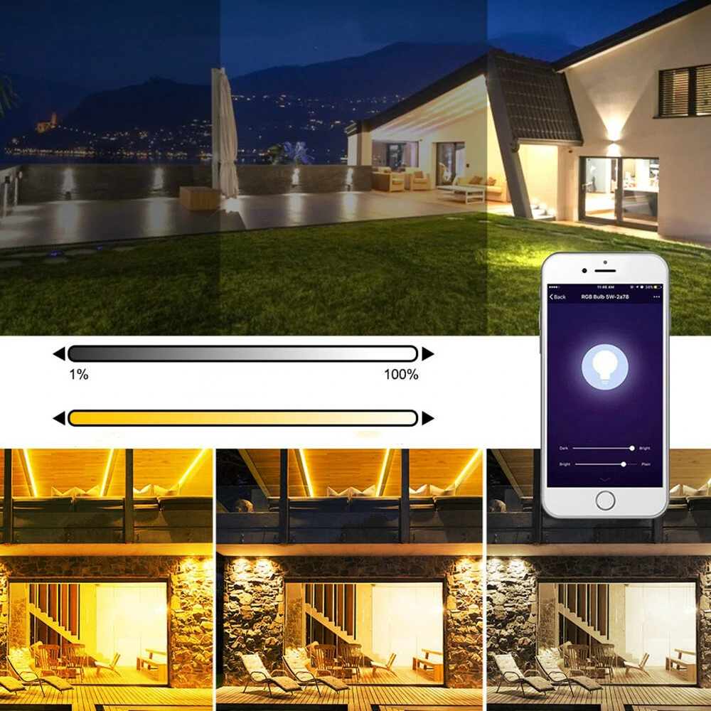 (image for) LED Reflector RGB Smart Floodlight Outdoor Spotlight 30W 50W 100W Waterproof 220V Warm Cool Lighting Tuya WIFI Control for Alexa